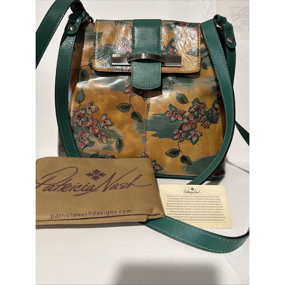 Patricia Nash Larone Leather Hobo Bag - Beautiful Girl Floral Print NWT $269